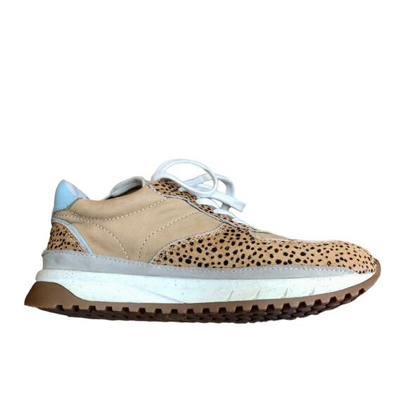 Madewell Kickoff Sneaker Mixed Print Calf Hair Cheetah Print Leather Size 6 - Picture 5 of 11
